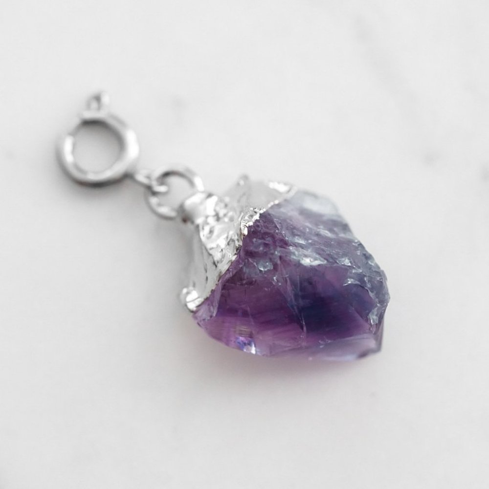 Maker Collection Silver Mulberry Nugget Amethyst Charm